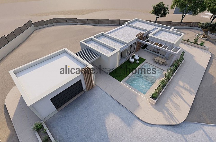 Beau projet de maison moderne de 3 chambres avec piscine à Fortuna in Alicante Dream Homes